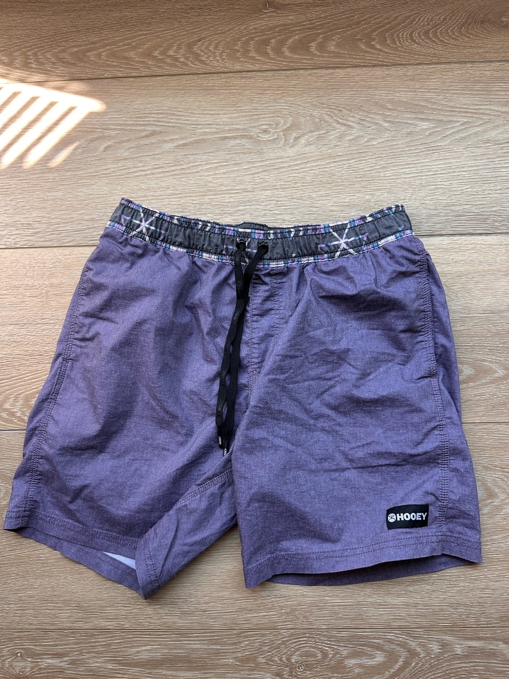 Hooey Deep Purple Plaid-Trim Swim Shorts